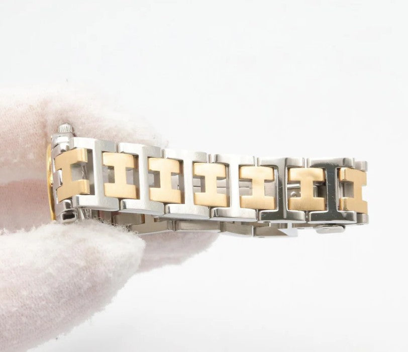 Pre-owned HERMES Clipper Women Watch Quartz GP SS Ivory