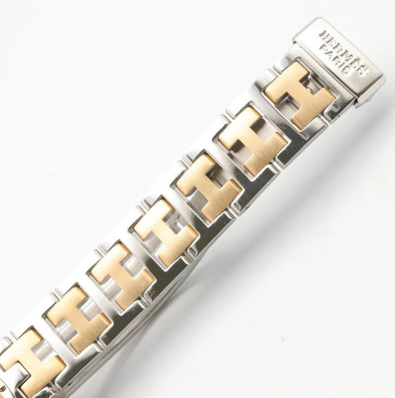Pre-owned HERMES Clipper Women Watch Quartz GP SS Ivory