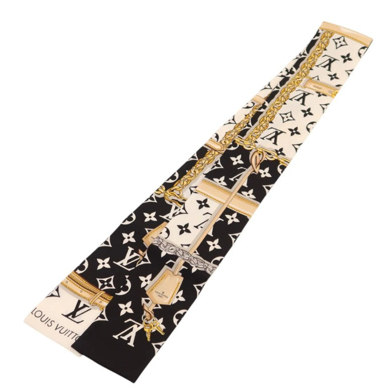Pre-owned LOUIS VUITTON LV Monogram Confidential Bandeau Silk Black/White/Multicolor