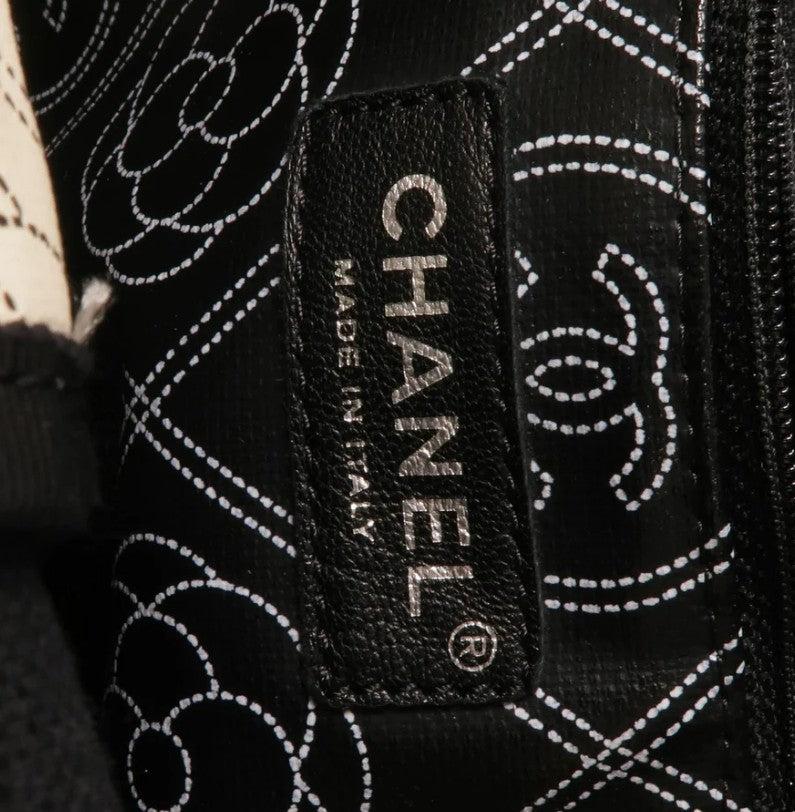 Pre-owned CHANEL Shoulder Tote Bag Coated Canvas Black Beige