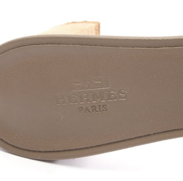 Pre-owned HERMES Oasis Sandals Leather Gray brown