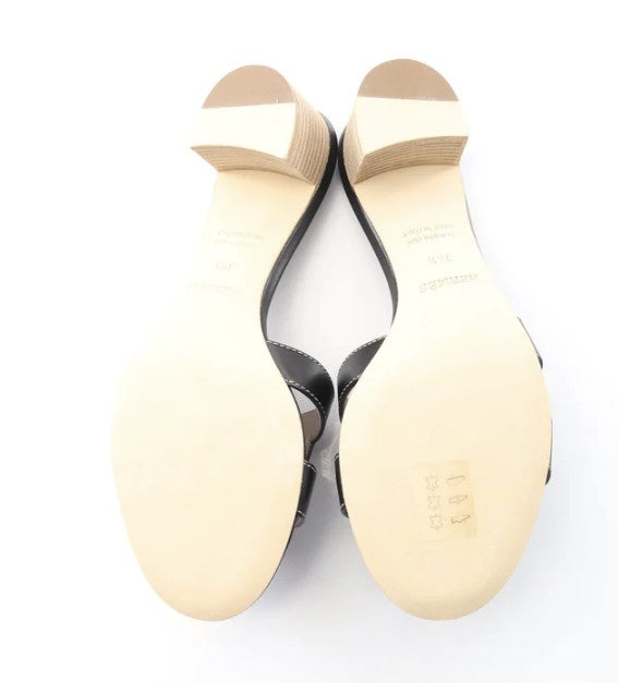 Pre-owned HERMES Oasis Mule Sandals Leather Black