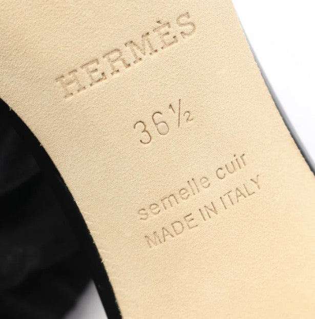 Pre-owned HERMES Oasis Mule Sandals Leather Black