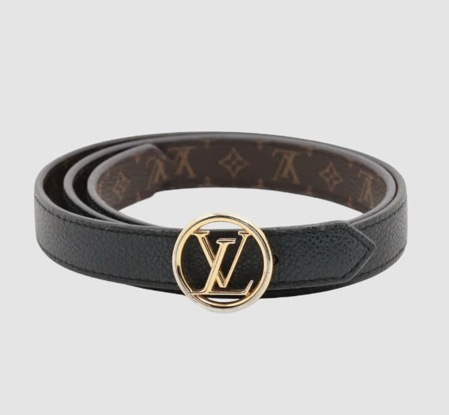 Pre-owned  Louis Vuitton LV Sunset Initiales Reversible Belt Monogram Canvas and Leather Wide