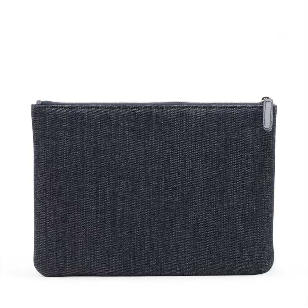 Pre-owned  Chanel Deauville Pouch Denim Medium