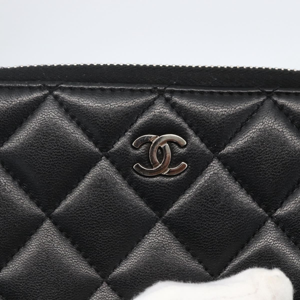 Pre-owned Chanel Zip Around Organizer Wallet Lambskin