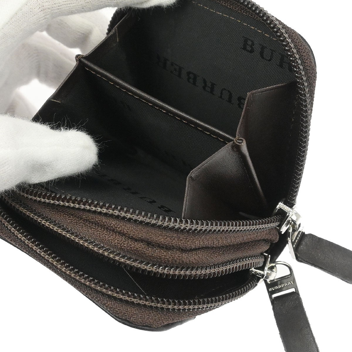 Pre-owned Burberry Zip Around Coin Pouch