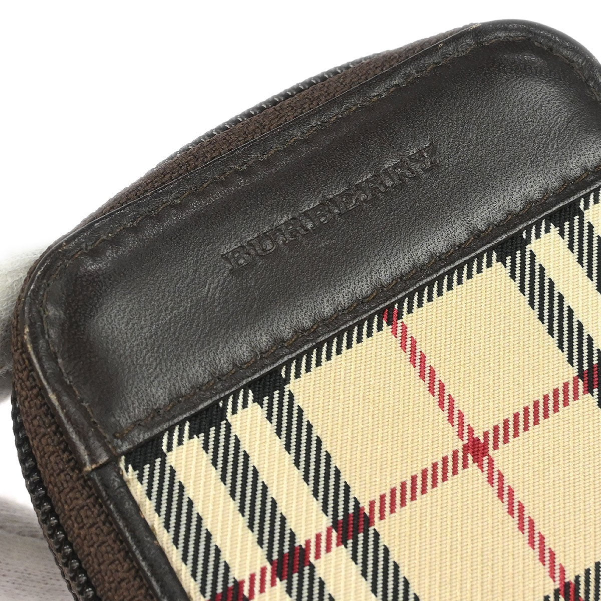 Pre-owned Burberry Zip Around Coin Pouch