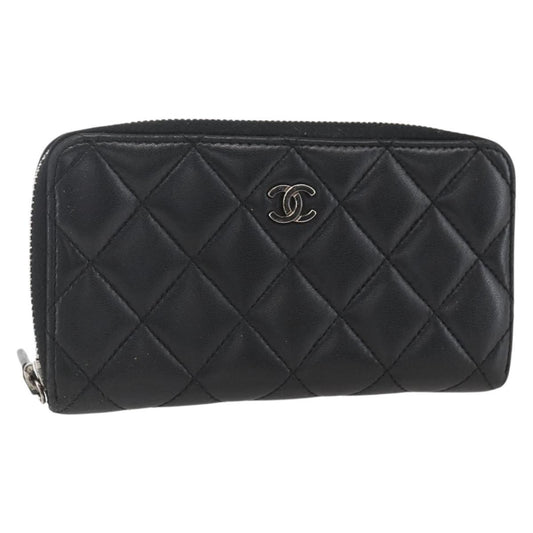 Pre-owned Chanel Zip Around Organizer Wallet Lambskin