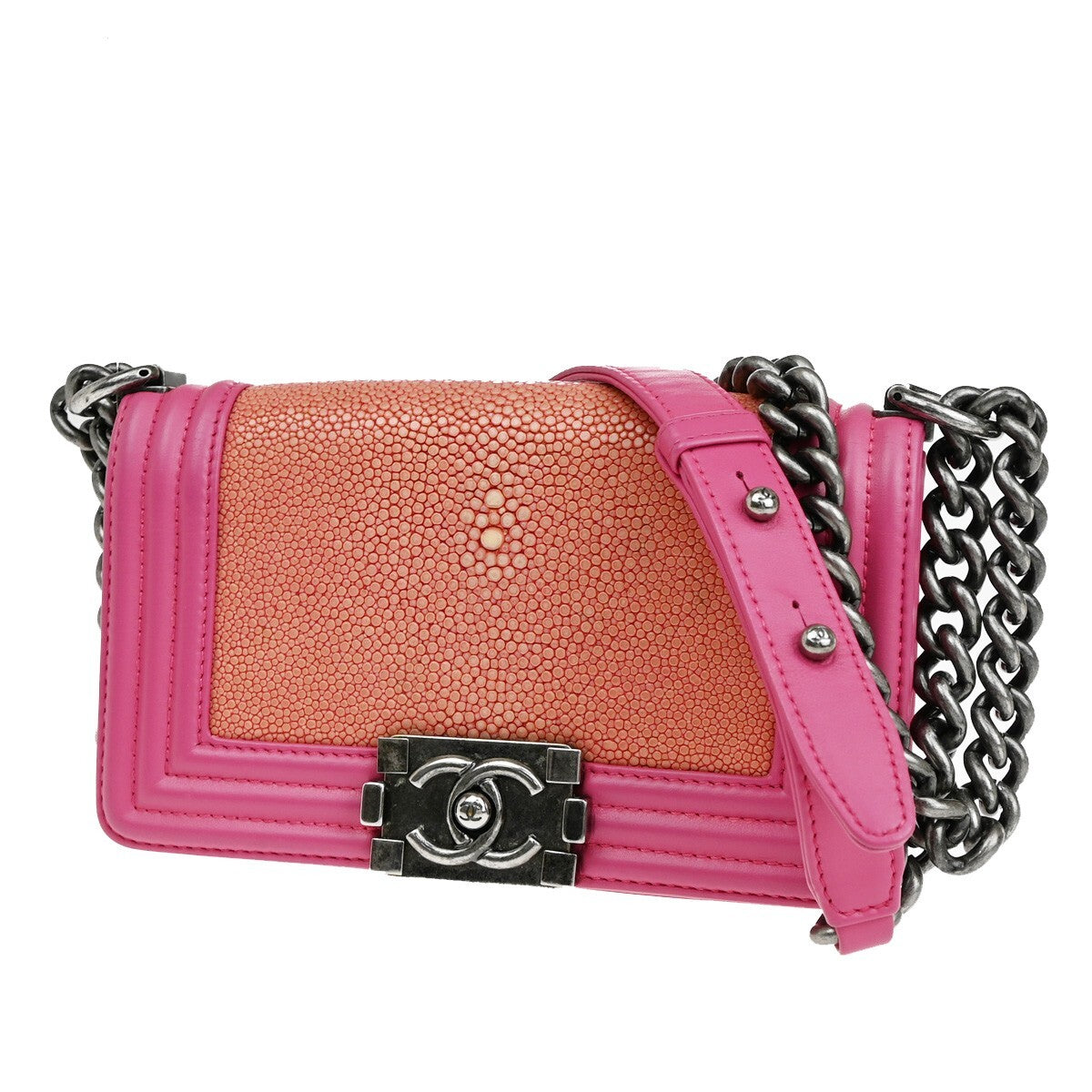 Pre-owned Chanel Boy Sting Ray Rare Handbag