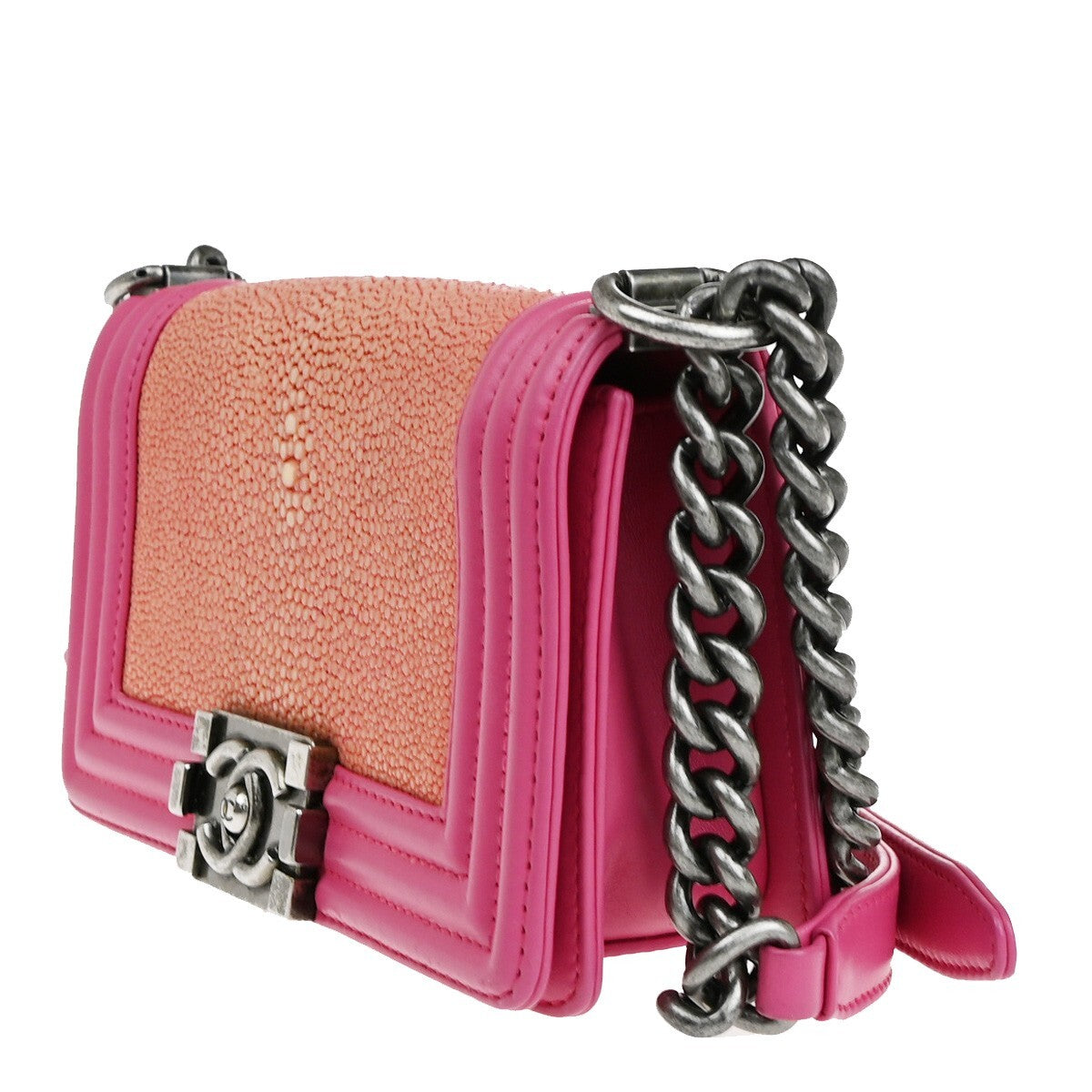 Pre-owned Chanel Boy Sting Ray Rare Handbag