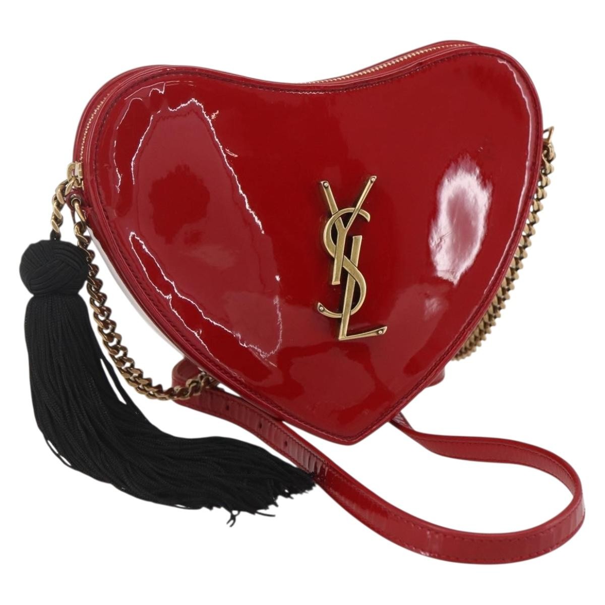 Pre-owned Saint Laurent Love Heart Tassel Chain Bag