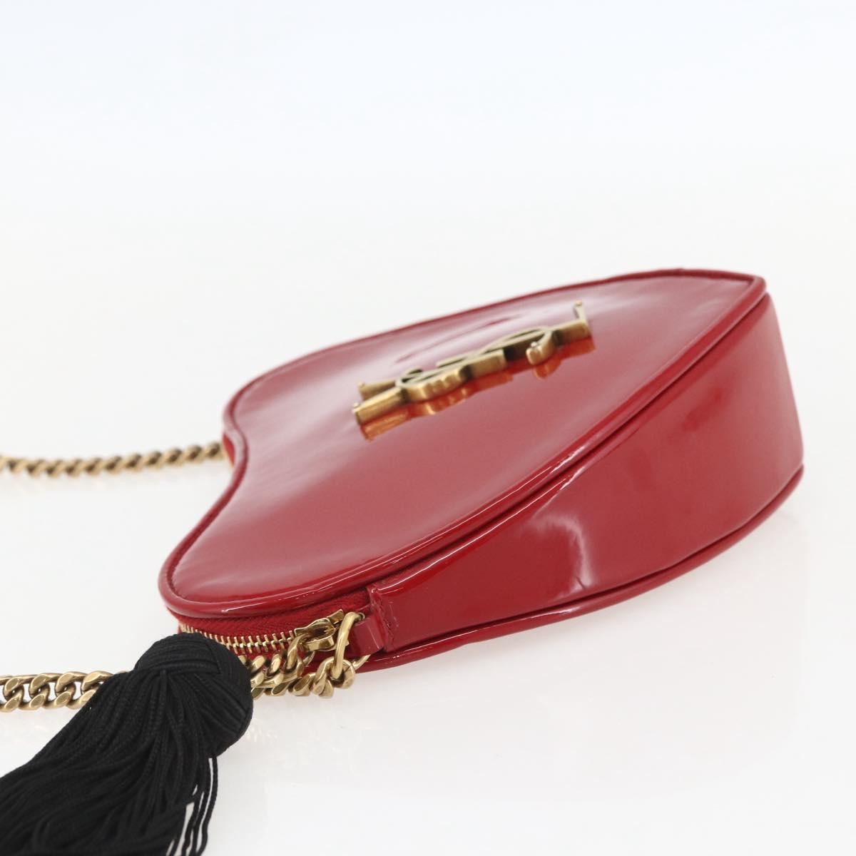Pre-owned Saint Laurent Love Heart Tassel Chain Bag